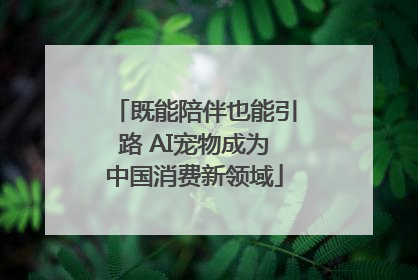 既能陪伴也能引路 AI宠物成为中国消费新领域