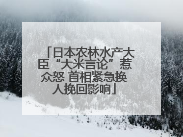 日本农林水产大臣“大米言论”惹众怒 首相紧急换人挽回影响