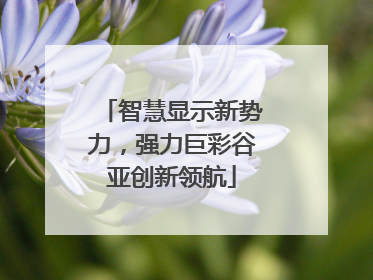 智慧显示新势力，强力巨彩谷亚创新领航
