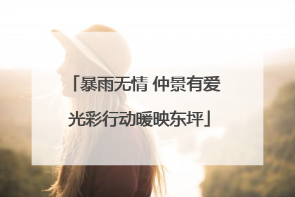 暴雨无情 仲景有爱 光彩行动暖映东坪