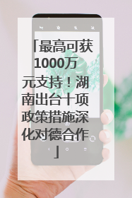 最高可获1000万元支持！湖南出台十项政策措施深化对德合作