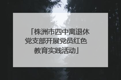 株洲市四中离退休党支部开展党员红色教育实践活动