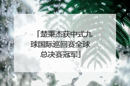 楚秉杰获中式九球国际巡回赛全球总决赛冠军