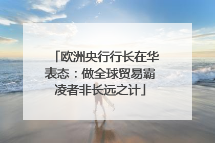 欧洲央行行长在华表态：做全球贸易霸凌者非长远之计