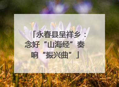 永春县呈祥乡：念好“山海经”奏响“振兴曲”