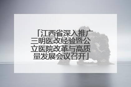 江西省深入推广三明医改经验暨公立医院改革与高质量发展会议召开