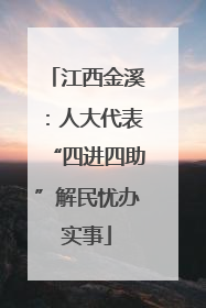 江西金溪：人大代表“四进四助”解民忧办实事