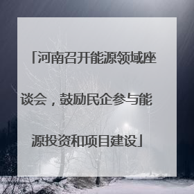 河南召开能源领域座谈会，鼓励民企参与能源投资和项目建设