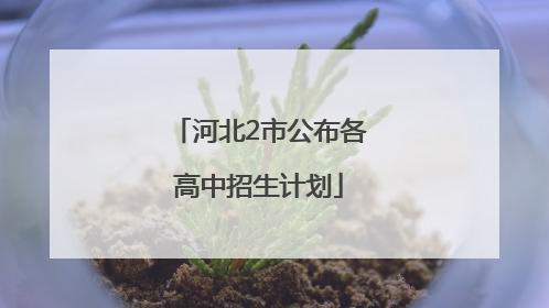 河北2市公布各高中招生计划