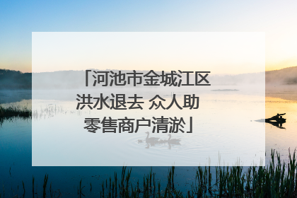 河池市金城江区洪水退去 众人助零售商户清淤