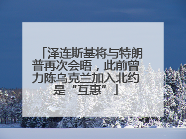 泽连斯基将与特朗普再次会晤，此前曾力陈乌克兰加入北约是“互惠”