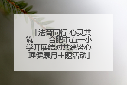 法育同行 心灵共筑——合肥市五一小学开展结对共建暨心理健康月主题活动