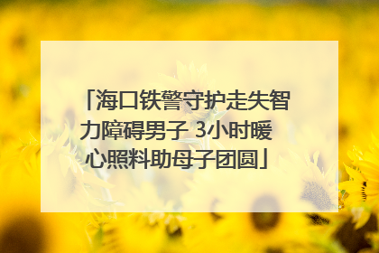 海口铁警守护走失智力障碍男子 3小时暖心照料助母子团圆