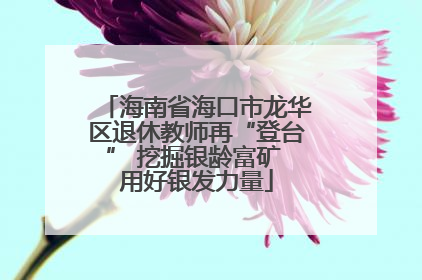 海南省海口市龙华区退休教师再“登台” 挖掘银龄富矿 用好银发力量