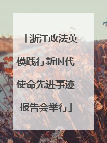 浙江政法英模践行新时代使命先进事迹报告会举行