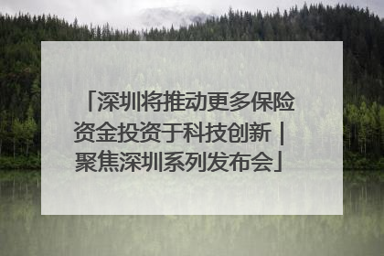 深圳将推动更多保险资金投资于科技创新｜聚焦深圳系列发布会