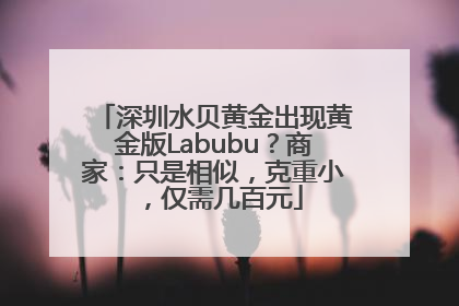 深圳水贝黄金出现黄金版Labubu？商家：只是相似，克重小，仅需几百元