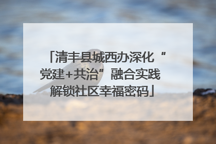 清丰县城西办深化“党建+共治”融合实践 解锁社区幸福密码