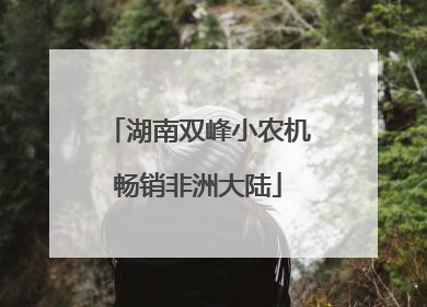 湖南双峰小农机畅销非洲大陆