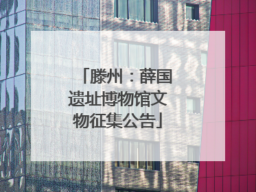 滕州：薛国遗址博物馆文物征集公告