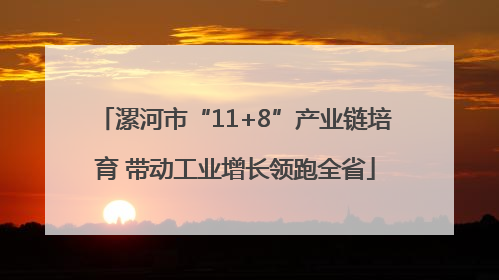 漯河市“11+8”产业链培育 带动工业增长领跑全省
