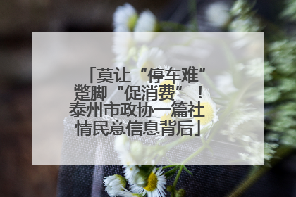 莫让“停车难”蹩脚“促消费”！泰州市政协一篇社情民意信息背后