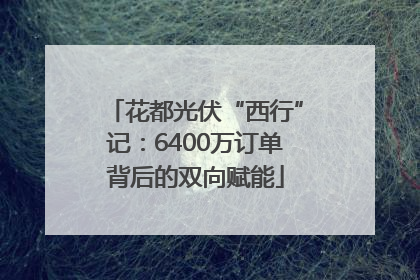 花都光伏“西行”记：6400万订单背后的双向赋能