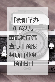 衡阳举办0-6岁儿童孤独症筛查与干预服务项目业务培训班