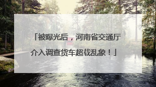 被曝光后，河南省交通厅介入调查货车超载乱象！