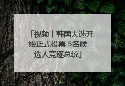 视频丨韩国大选开始正式投票 5名候选人竞逐总统