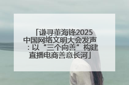 谦寻董海锋2025中国网络文明大会发声：以“三个向善”构建直播电商善意长河