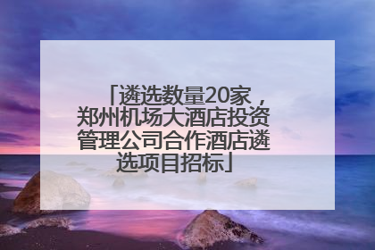 遴选数量20家，郑州机场大酒店投资管理公司合作酒店遴选项目招标