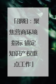 邵阳：聚焦营商环境指标 锚定知识产权重点工作