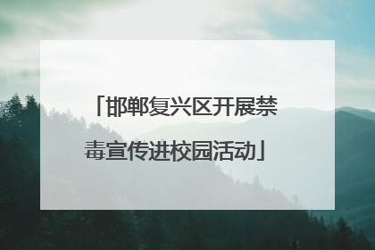 邯郸复兴区开展禁毒宣传进校园活动