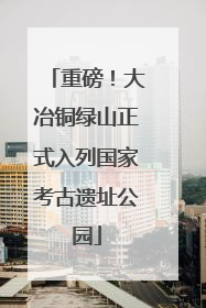 重磅！大冶铜绿山正式入列国家考古遗址公园