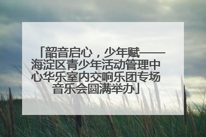 韶音启心，少年赋——海淀区青少年活动管理中心华乐室内交响乐团专场音乐会圆满举办