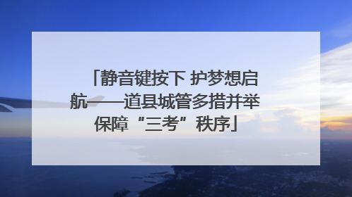 静音键按下 护梦想启航——道县城管多措并举保障“三考”秩序
