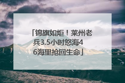锦旗如炬！莱州老兵3.5小时怒海46海里抢回生命