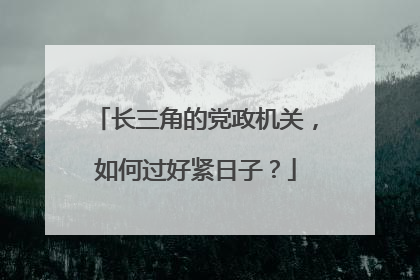 长三角的党政机关，如何过好紧日子？