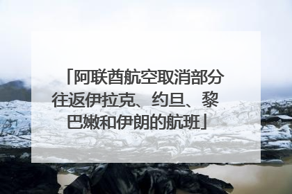 阿联酋航空取消部分往返伊拉克、约旦、黎巴嫩和伊朗的航班