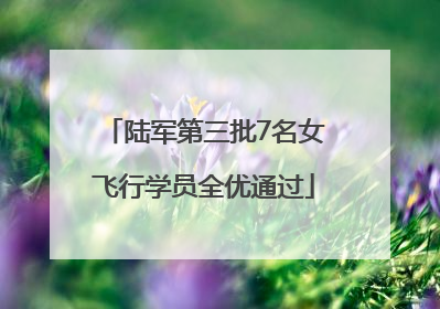 陆军第三批7名女飞行学员全优通过