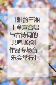 雅韵三湘丨童声合唱与古诗词的共鸣 原创作品专场音乐会举行