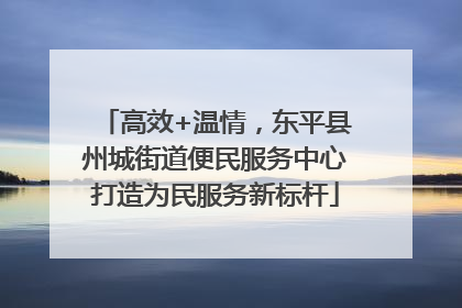 高效+温情，东平县州城街道便民服务中心打造为民服务新标杆