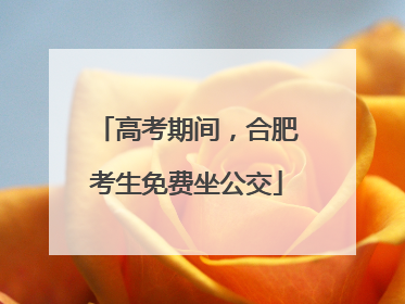高考期间，合肥考生免费坐公交