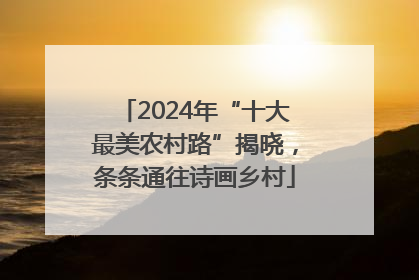 2024年“十大最美农村路”揭晓，条条通往诗画乡村