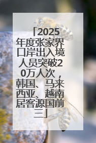 2025年度张家界口岸出入境人员突破20万人次，韩国、马来西亚、越南居客源国前三