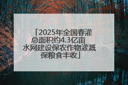 2025年全国春灌总面积约4.3亿亩 水网建设保农作物灌溉 保粮食丰收