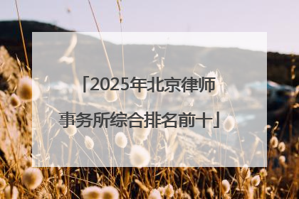 2025年北京律师事务所综合排名前十