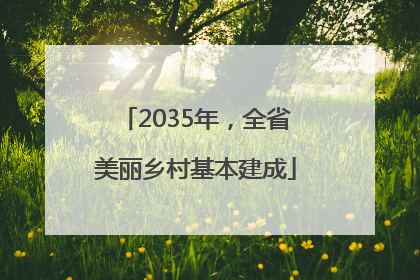 2035年，全省美丽乡村基本建成